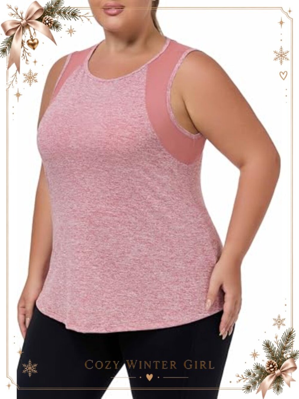 Plus Size Mesh Workout Tank Top Loose Fit Yoga Athletic Tunic